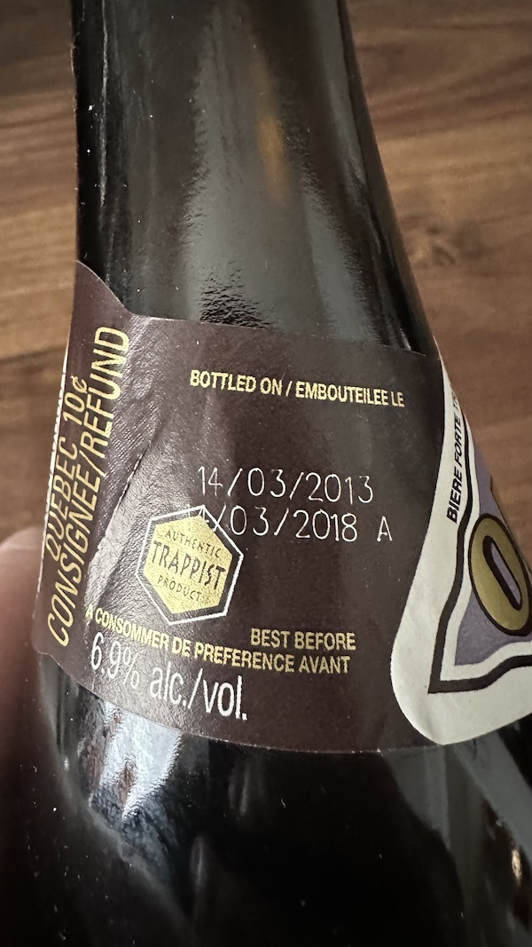 2013 bottle label