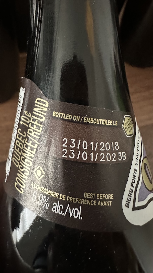 2018 bottle label
