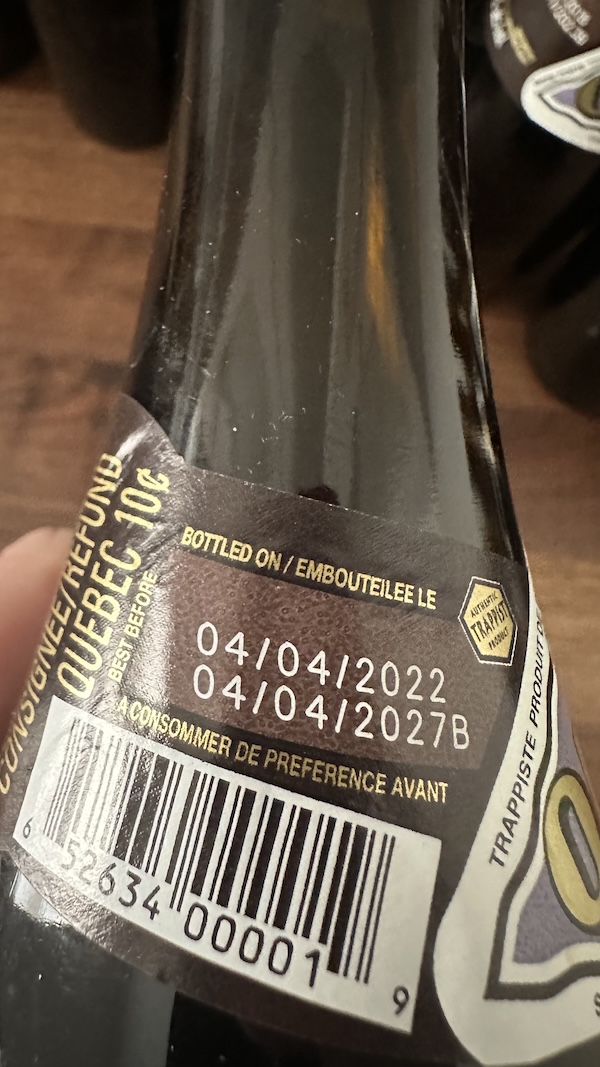 2022 bottle label